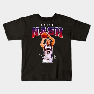 Steve Nash Basketball Legend Signature Vintage Retro 80s 90s Bootleg Rap Style Kids T-Shirt